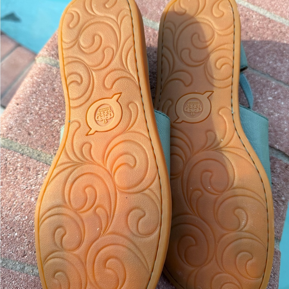 Børn Teal Leather Sandals - Picture 7 of 9